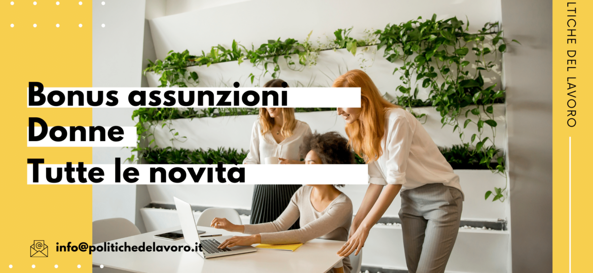 Bonus Assunzioni Donne 2021